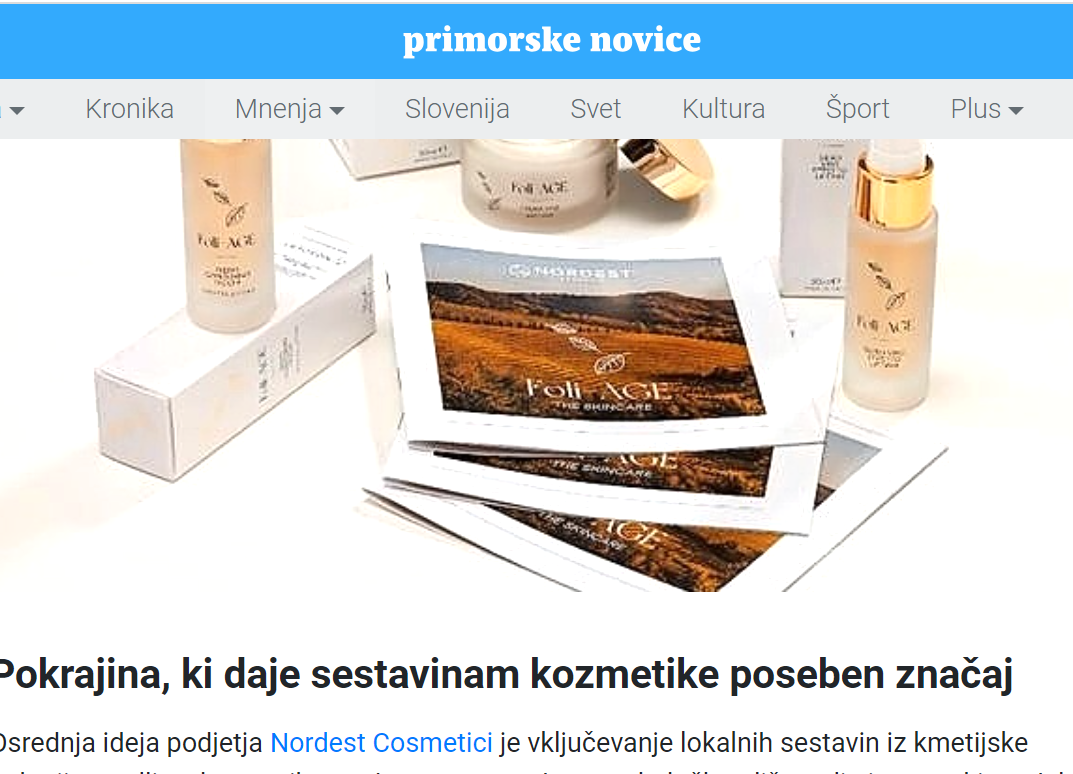Articolo in lingua slovena per Primorske Novice